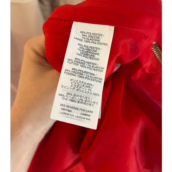 J Crew Women's Sz 00 Red Orange Lined Zipper Accent Shift Dress #0263 - Picture 7 of 13